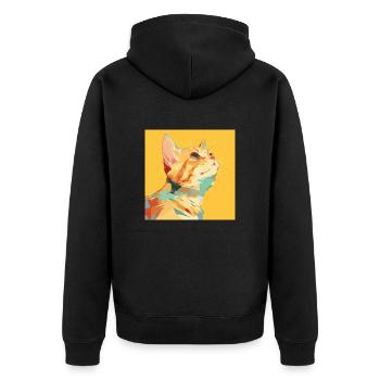 Chat, Motif De Chat - Veste à capuche bio Premium Unisexe - noir - Dos - Nico (187cm)