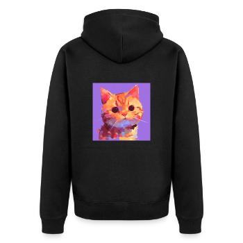 Chat, Motif De Chat - Veste à capuche bio Premium Unisexe - noir - Dos - Nico (187cm)