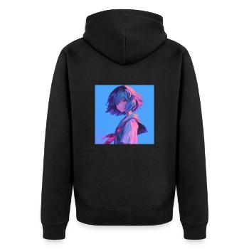 Anime, Écolière, Waifu, Japon - Veste à capuche bio Premium Unisexe - noir - Dos - Nico (187cm)