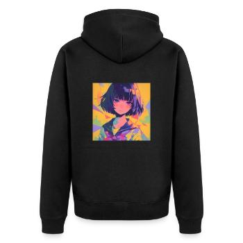 Anime, Écolière, Waifu, Japon - Veste à capuche bio Premium Unisexe - noir - Dos - Nico (187cm)