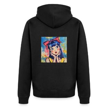 Anime, Waifu, Japon - Veste à capuche bio Premium Unisexe - noir - Dos - Nico (187cm)