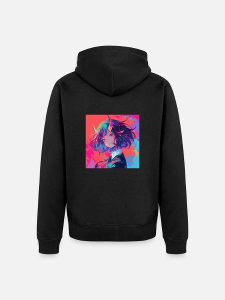 Anime Demon, Waifu, Japan - Unisex Premium Organic Zip Hoodie - black
