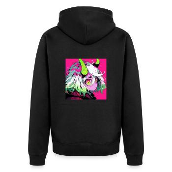 Anime, Fille Démon, Waifu, Japon - Veste à capuche bio Premium Unisexe - noir - Dos - Nico (187cm)
