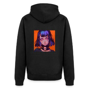 Anime gothique, Waifu, Japon - Veste à capuche bio Premium Unisexe - noir - Dos - Nico (187cm)