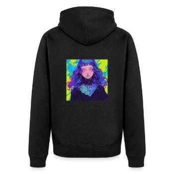 Anime, Gothic Girl, Waifu, Japan - Unisex Premium Organic Zip Hoodie - black - Back - Nico (187cm)