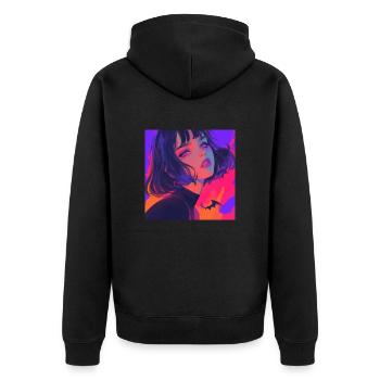Anime, Fille Gothique, Waifu, Japon - Veste à capuche bio Premium Unisexe - noir - Dos - Nico (187cm)