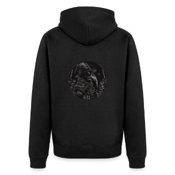 Pestdoktor, Gothic, Tod, Steampunk, Halloween - Unisex Premium Bio Zip Hoodie - Schwarz - Hinten - Nico (187cm)