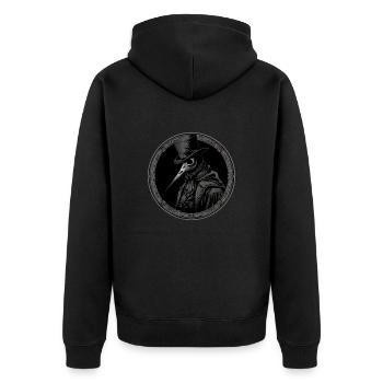 Pestdoktor, Gothic, Tod, Steampunk, Halloween - Unisex Premium Bio Zip Hoodie - Schwarz - Hinten - Nico (187cm)