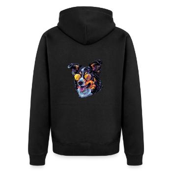 Bouvier Australien Chien, Chien, Lunettes De Soleil, Été - Veste à capuche bio Premium Unisexe - noir - Dos - Nico (187cm)