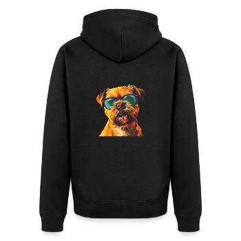 Griffon Bruxellois, Brussles Griffon, Dog - Unisex Premium Organic Zip Hoodie - black - Back - Nico (187cm)