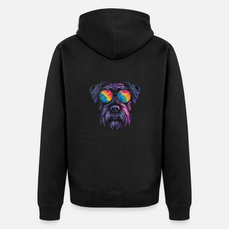 Schnauzer Géant, Schnauzer Géant, Chien - Veste à capuche bio Premium Unisexe - noir