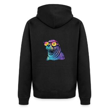 Lunettes de soleil Seal Sea Lion - Veste à capuche bio Premium Unisexe - noir - Dos - Nico (187cm)
