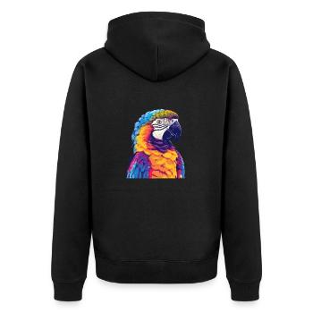 Papagei, vogel, tropisch, Sommer, geschenk - Unisex Premium Bio Zip Hoodie - Schwarz - Hinten - Nico (187cm)