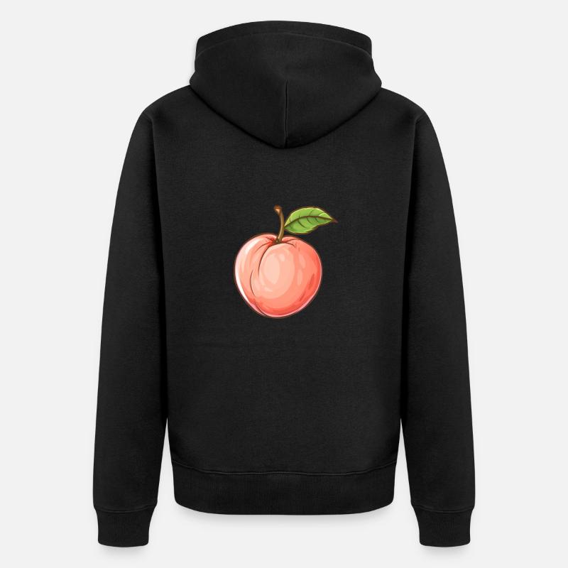 Pêche, Pêche, Fruit, Fruit - Veste à capuche bio Premium Unisexe - noir