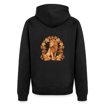 Armoiries de la couronne de lion - Veste à capuche bio Premium Unisexe - noir - Dos - Nico (187cm)