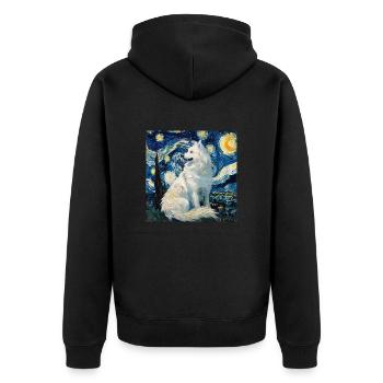 Samoyed, Samoyed, dog, gift, dog lover - Unisex Premium Organic Zip Hoodie - black - Back - Nico (187cm)