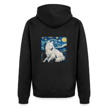 Samoyed, Samoyed, dog, gift, dog lover - Unisex Premium Organic Zip Hoodie - black - Back - Nico (187cm)