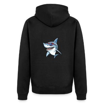 Lunettes de soleil Shark Fish - Veste à capuche bio Premium Unisexe - noir - Dos - Nico (187cm)