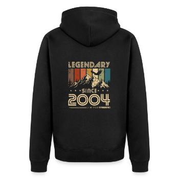 Légendaire depuis 2004 Vintage Vintage Anniversaire - Veste à capuche bio Premium Unisexe - noir - Dos - Nico (187cm)