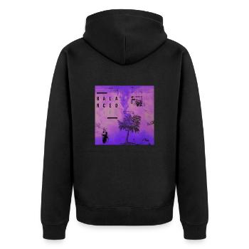 Balanced Life - Unisex Premium Bio Zip Hoodie - Schwarz - Hinten - Nico (187cm)