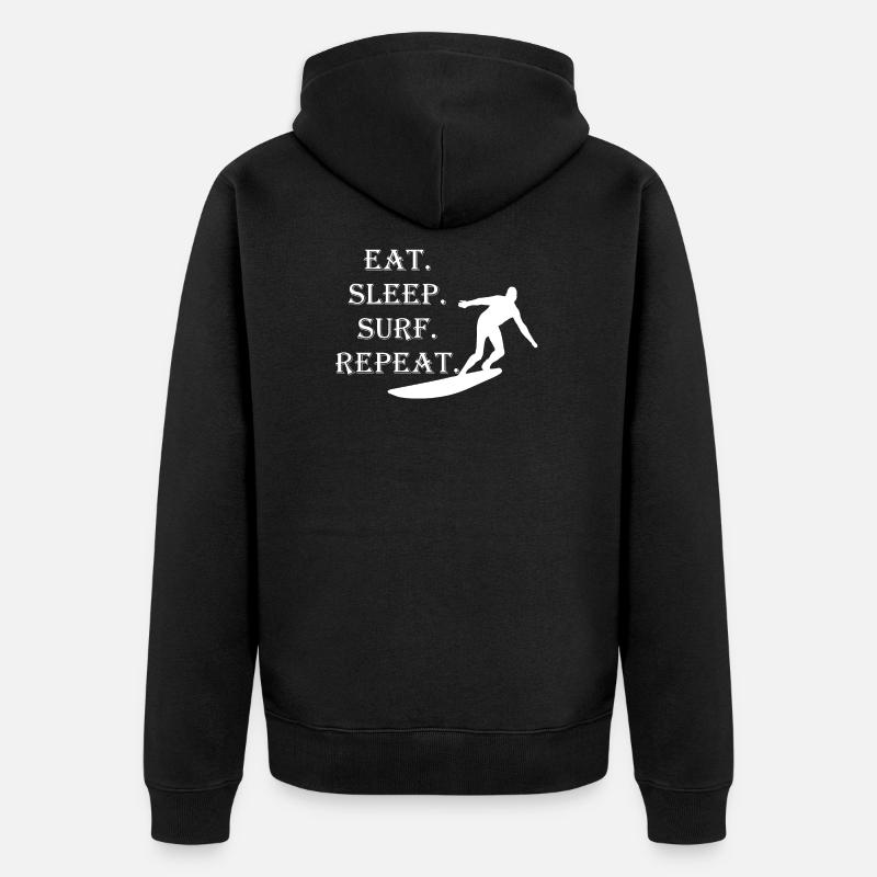 Manger sommeil répéter répéter - Veste à capuche bio Premium Unisexe - noir