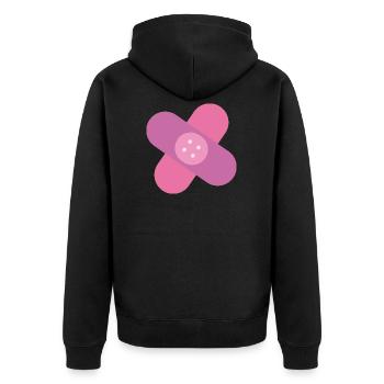 Niedlich Pflaster Geschenkidee - Unisex Premium Bio Zip Hoodie - Schwarz - Hinten - Nico (187cm)