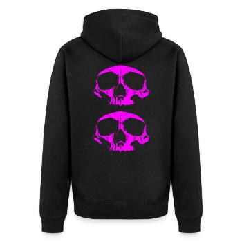 Pink Skulls - Unisex Premium Organic Zip Hoodie - black - Back - Nico (187cm)