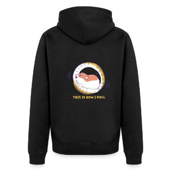 This is how I roll hamster hamster wheel hamster cage - Unisex Premium Organic Zip Hoodie - black - Back - Nico (187cm)
