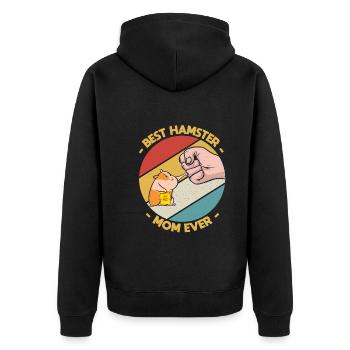 Best Hamster Mom Ever Rodents Pet Owner - Unisex Premium Organic Zip Hoodie - black - Back - Nico (187cm)