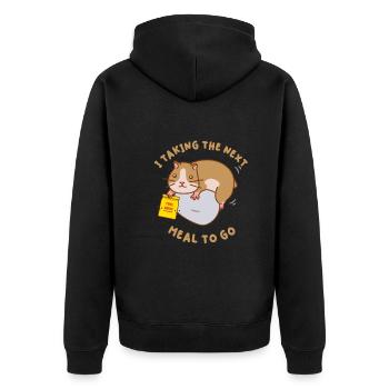 Hamster Hamster Baking Food Meal On the Go - Unisex Premium Organic Zip Hoodie - black - Back - Nico (187cm)