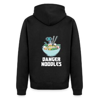 Danger Noodle Suppen Nudeln Ramen Kawaii Schlange - Unisex Premium Bio Zip Hoodie - Schwarz - Hinten - Nico (187cm)