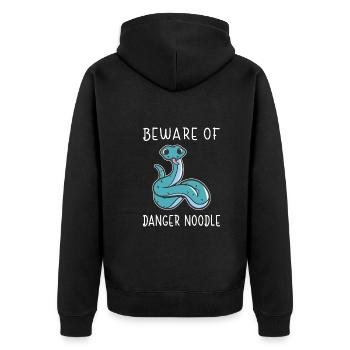Nimm Dich In Acht Vor Schlangen Nudeln Geschenk - Unisex Premium Bio Zip Hoodie - Schwarz - Hinten - Nico (187cm)