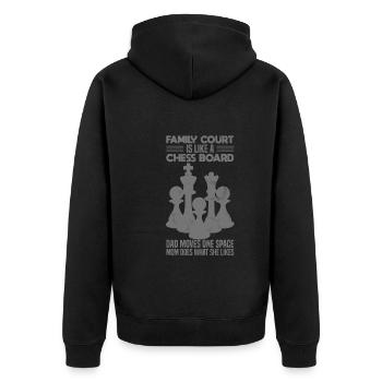 Chess Family Father Mother Chess Player - Unisex Premium Organic Zip Hoodie - black - Back - Nico (187cm)