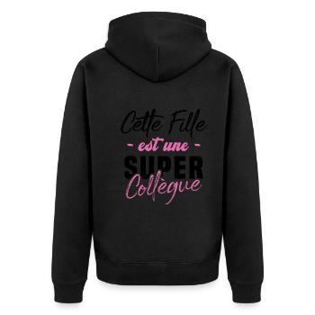 Cette fille est une super Collègue - Veste à capuche bio Premium Unisexe - noir - Dos - Nico (187cm)
