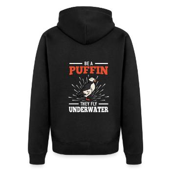Papageitaucher Fliegen Unter Wasser Eistaucher - Unisex Premium Bio Zip Hoodie - Schwarz - Hinten - Nico (187cm)