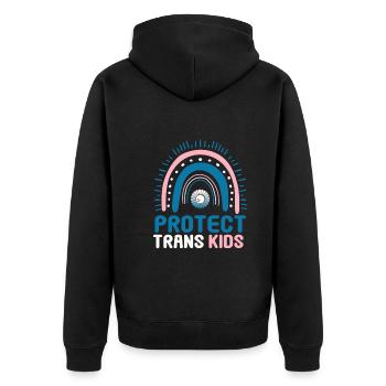 Protéger les enfants trans Drapeau transgenre LGBTI - Veste à capuche bio Premium Unisexe - noir - Dos - Nico (187cm)