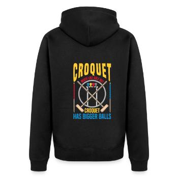 Croquet Comme Golf Grosses Balles Croquet Amateurs - Veste à capuche bio Premium Unisexe - noir - Dos - Nico (187cm)