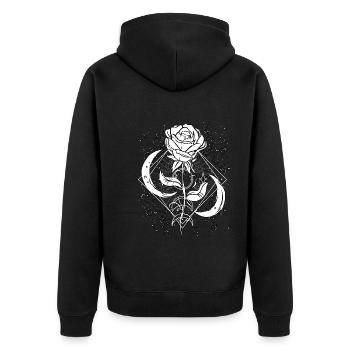 Occult Goth Gothic Punk Grunge - Unisex Premium Organic Zip Hoodie - black - Back - Nico (187cm)