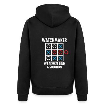 Uhrmacher Beruf Finden Lösungen Uhren Sammler - Unisex Premium Bio Zip Hoodie - Schwarz - Hinten - Nico (187cm)