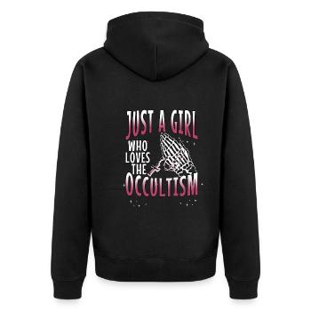 Occult Goth Gothic Punk Grunge - Unisex Premium Organic Zip Hoodie - black - Back - Nico (187cm)
