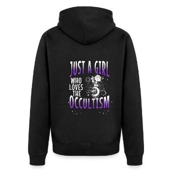 Occult Goth Gothic Punk Grunge - Unisex Premium Organic Zip Hoodie - black - Back - Nico (187cm)
