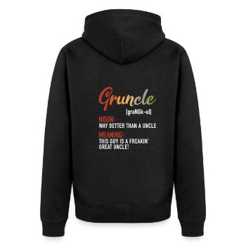 Gruncle Noun Meilleur Oncle Freakin Grand Oncle - Veste à capuche bio Premium Unisexe - noir - Dos - Nico (187cm)