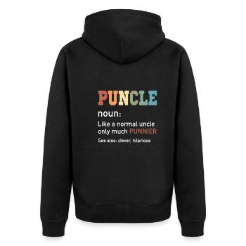 Puncle Oncle Normal Beaucoup Punnier Drôle Oncle - Veste à capuche bio Premium Unisexe - noir - Dos - Nico (187cm)