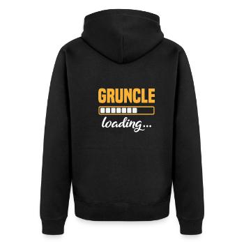 Gruncle Loading Great Uncle Godfather Children - Unisex Premium Organic Zip Hoodie - black - Back - Nico (187cm)