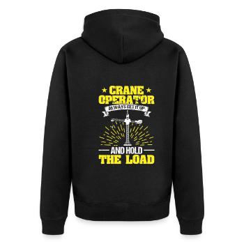 Kran Kranwagen Kranich Crane Operator Hold Load - Unisex Premium Bio Zip Hoodie - Schwarz - Hinten - Nico (187cm)