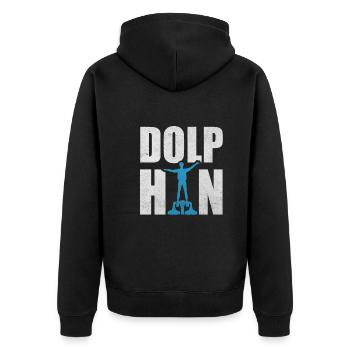 Dolphin Flyboarding Wassersport Hydrojet - Unisex Premium Bio Zip Hoodie - Schwarz - Hinten - Nico (187cm)