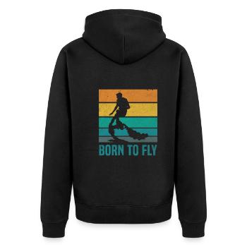 Born To Fly - Sports nautiques fun flyboarder - Veste à capuche bio Premium Unisexe - noir - Dos - Nico (187cm)