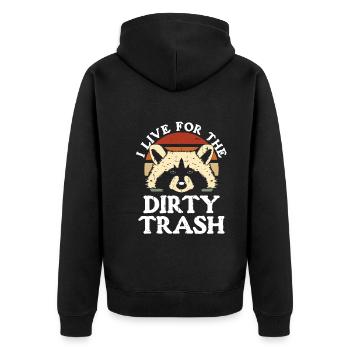 Raccoon Vintage Live Pour Les Ordures Sales - Veste à capuche bio Premium Unisexe - noir - Dos - Nico (187cm)