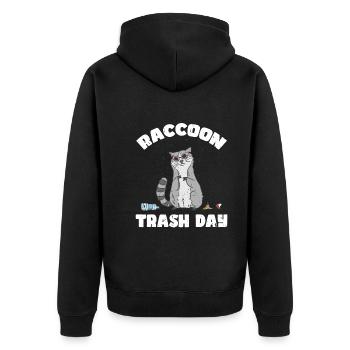 Raccoon Trash Day Lustiger Müll Sammler Panda - Unisex Premium Bio Zip Hoodie - Schwarz - Hinten - Nico (187cm)