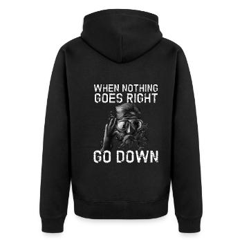 Apnea Diver Freediver Scuba Diver - Unisex Premium Organic Zip Hoodie - black - Back - Nico (187cm)